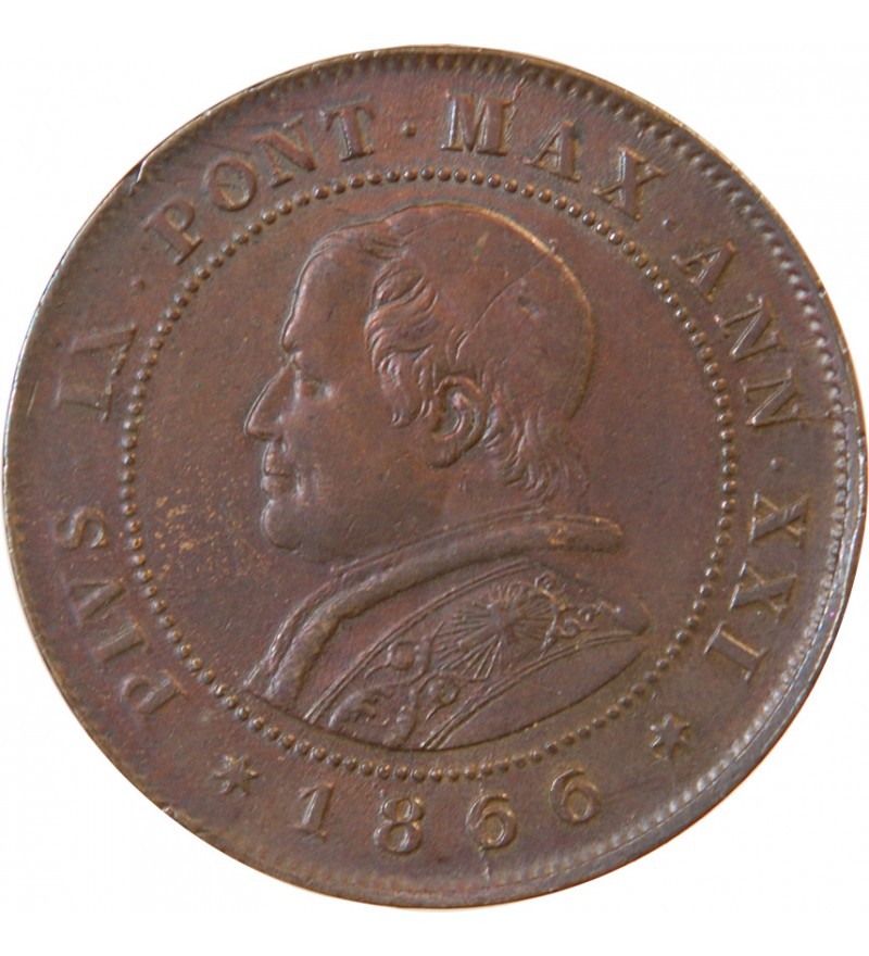 VATICAN, PIUS IX - 2 SOLDI 1866 ROME