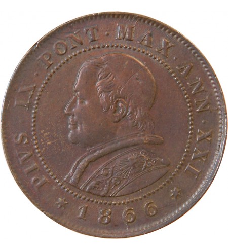 VATICAN, PIUS IX - 2 SOLDI 1866 ROME