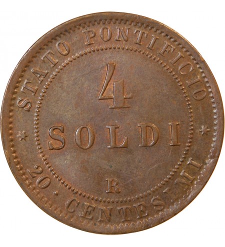 VATICAN, PIUS IX - 4 SOLDI 1866 ROME