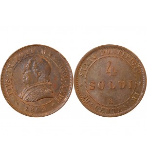 VATICAN, PIUS IX - 4 SOLDI 1866 ROME 2