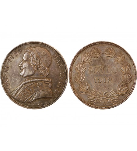 VATICAN, PIE IX - SCUDO 1848 ROME