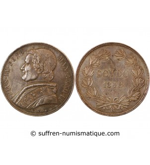 VATICAN, PIE IX - SCUDO 1848 ROME