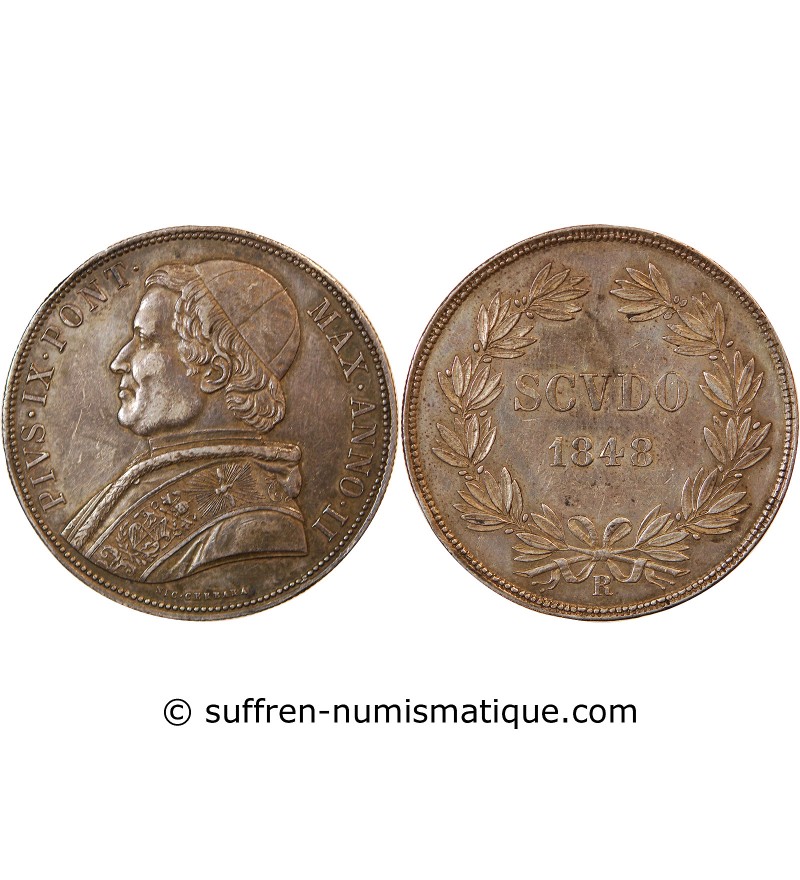 VATICAN, PIE IX - SCUDO 1848 ROME