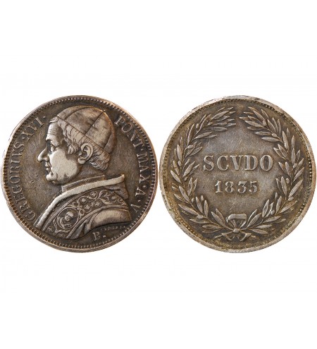 VATICAN, GREGOIRE XVI - SCUDO 1835 BOLOGNE