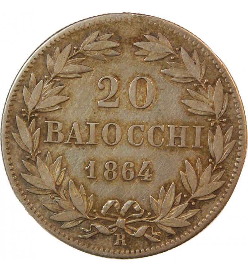 VATICAN, PIE IX - 20 BAIOCCHI 1864 ROME