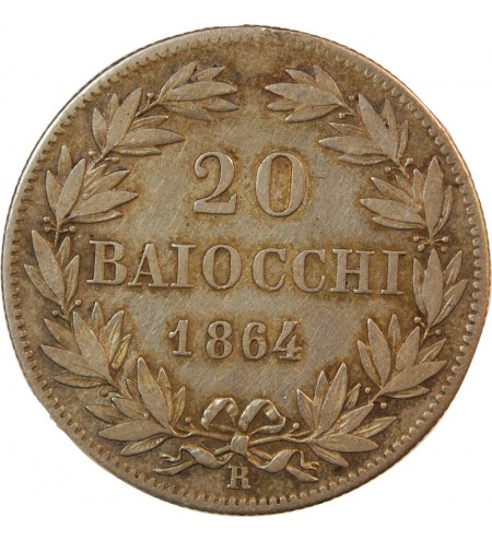 VATICAN, PIE IX - 20 BAIOCCHI 1864 ROME