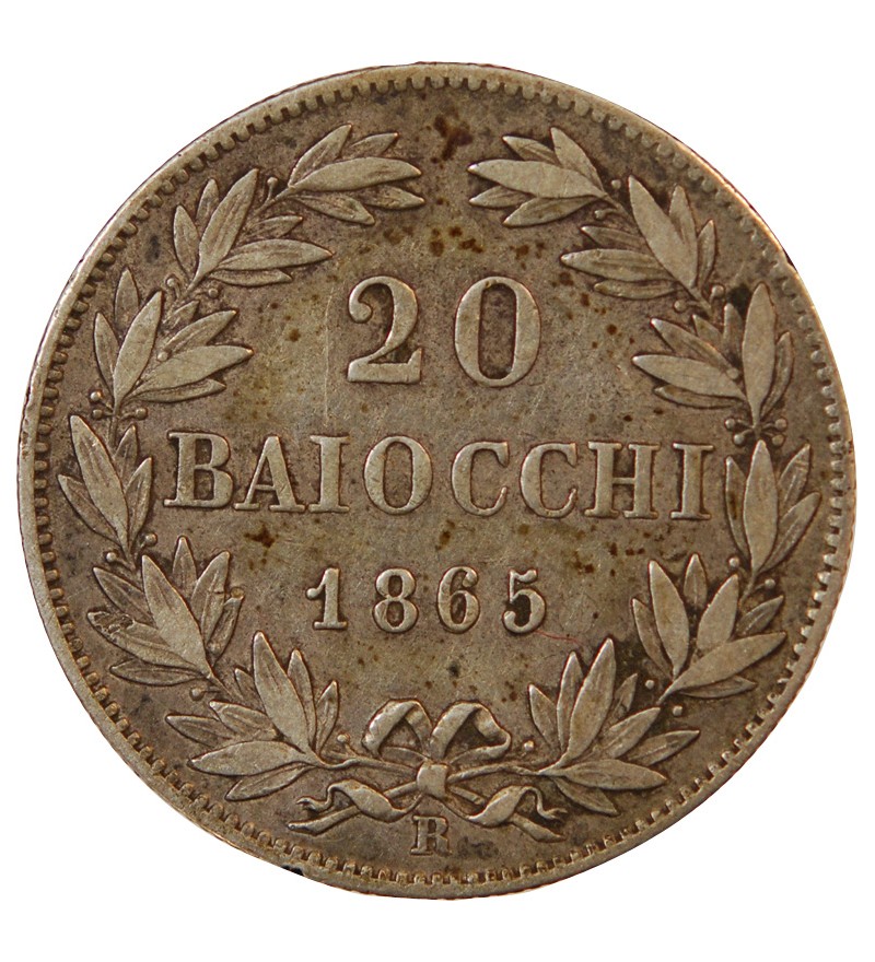 VATICAN, PIE IX - 20 BAIOCCHI 1865 ROME