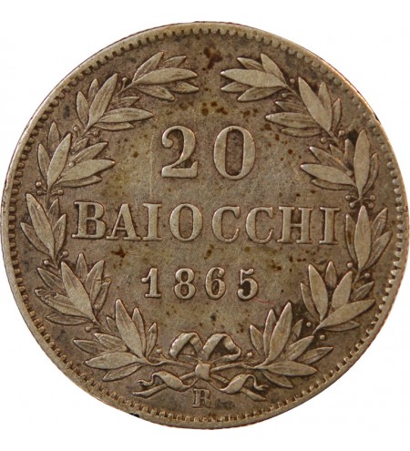 VATICAN, PIE IX - 20 BAIOCCHI 1865 ROME