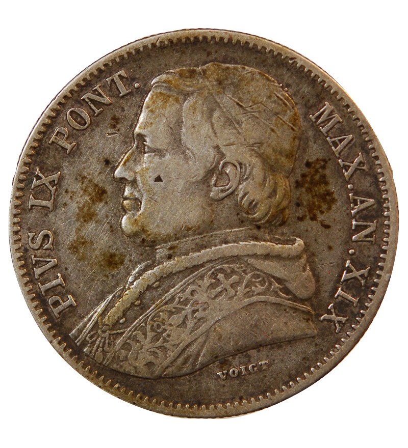 VATICAN, PIE IX - 20 BAIOCCHI 1865 ROME