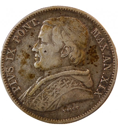 VATICAN, PIE IX - 20 BAIOCCHI 1865 ROME