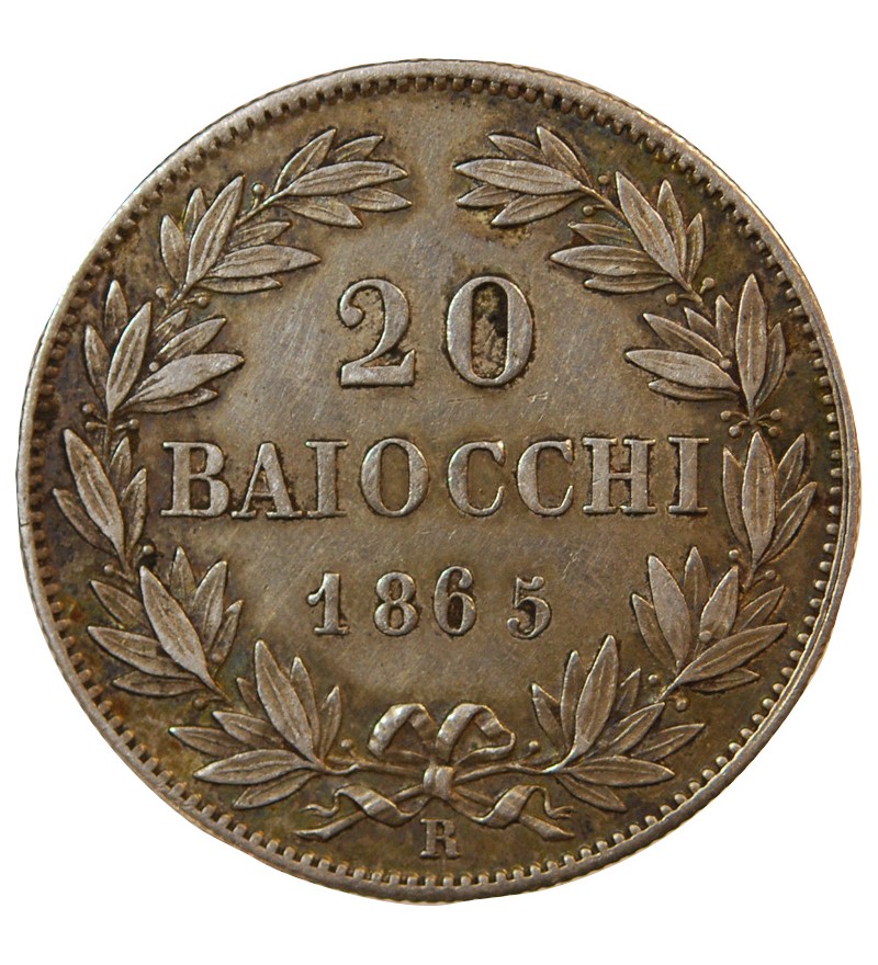 VATICAN, PIE IX - 20 BAIOCCHI 1865 ROME