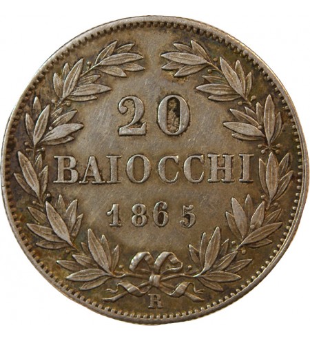 VATICAN, PIE IX - 20 BAIOCCHI 1865 ROME