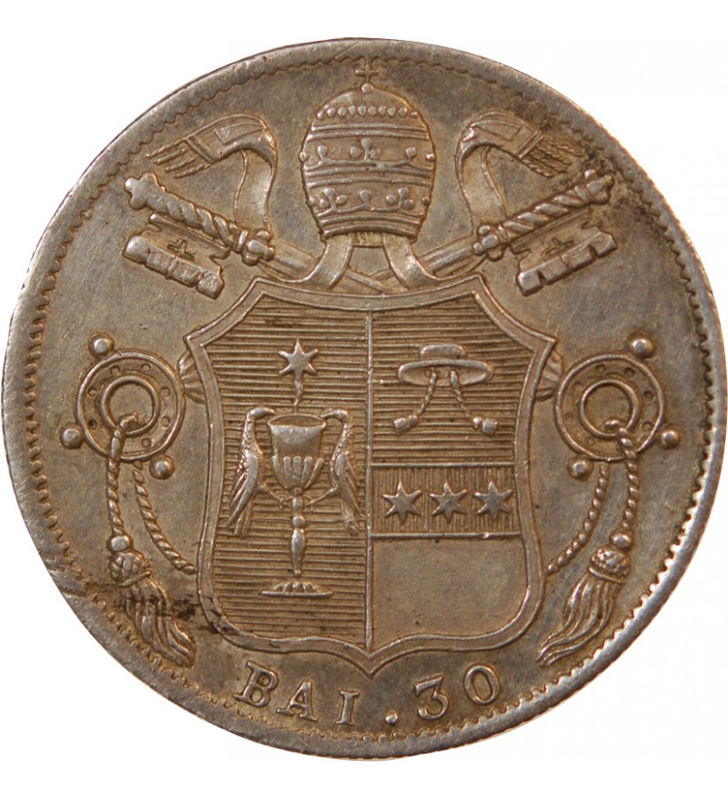 VATICAN, GREGOIRE XVI - 30 BAIOCCHI 1834 ROME