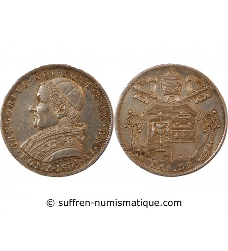 VATICAN, GREGOIRE XVI - 30 BAIOCCHI 1834 ROME