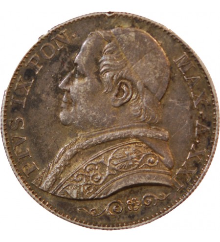 VATICAN, PIE IX - 2 LIRE 1866 ROME AN XXI