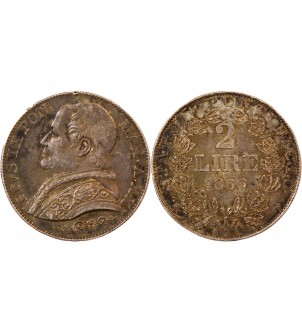 VATICAN, PIE IX - 2 LIRE 1866 ROME AN XXI 2