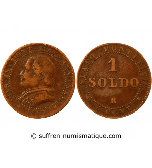 VATICAN, PIE IX - SOLDO 1867 ROME AN XXI