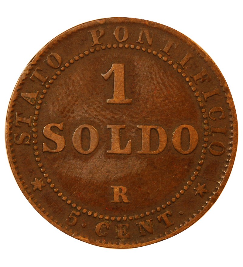 VATICAN, PIE IX - SOLDO 1867 ROME AN XXI