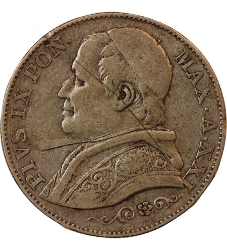 VATICAN, PIE IX - 2 LIRE 1866 ROME AN XXI