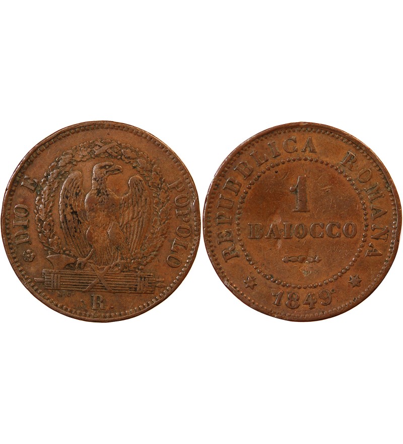 REPUBLIQUE ROMAINE - 1 BAIOCCO 1849 ROME