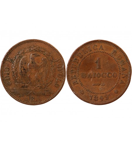 REPUBLIQUE ROMAINE - 1 BAIOCCO 1849 ROME