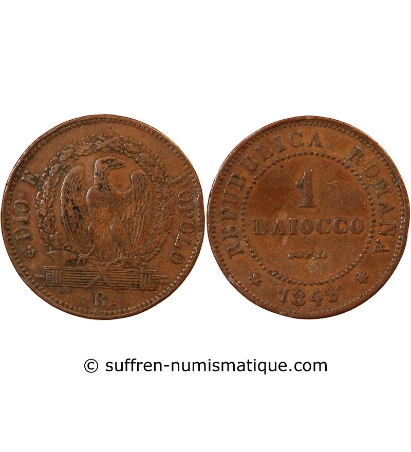 REPUBLIQUE ROMAINE - 1 BAIOCCO 1849 ROME