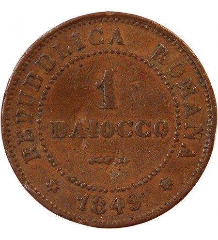 REPUBLIQUE ROMAINE - 1 BAIOCCO 1849 ROME