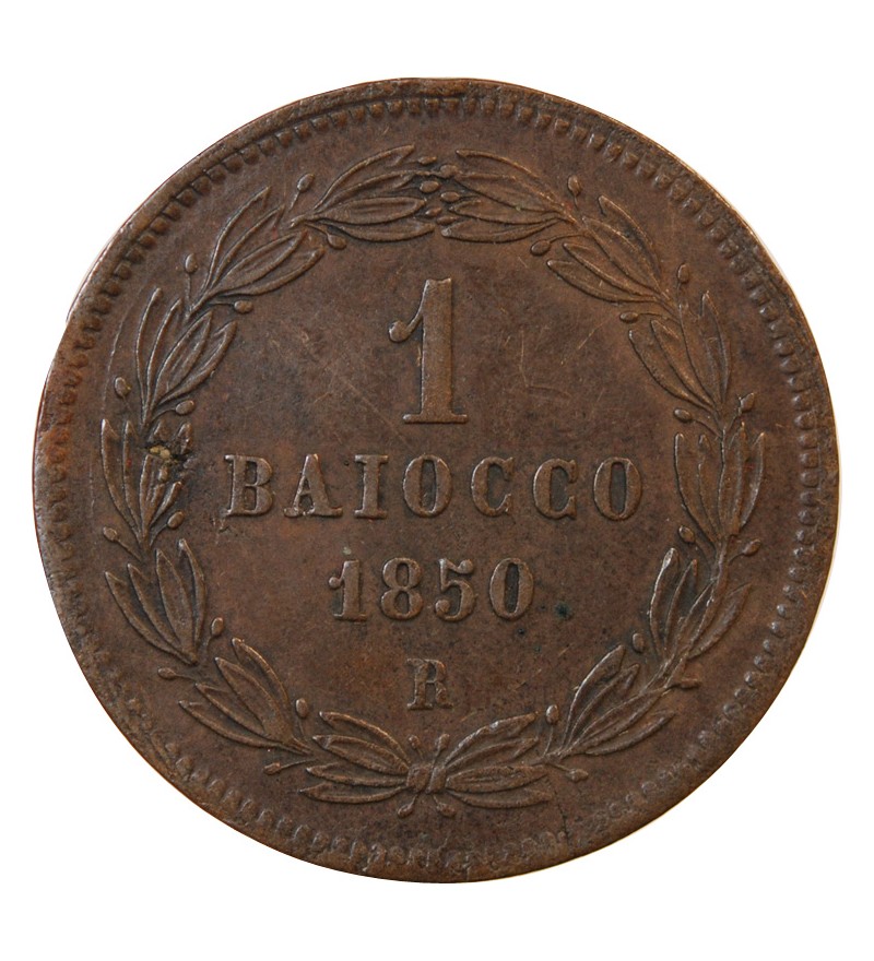 VATICAN, PIE IX - BAIOCCO 1850 ROME AN V