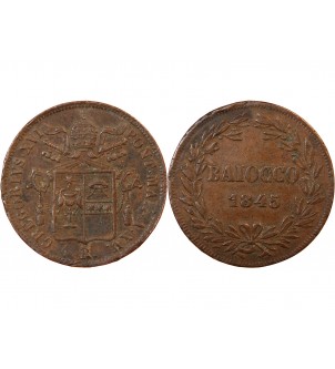 VATICAN, GREGOIRE XVI - BAIOCCO 1845 ROME AN XV 2