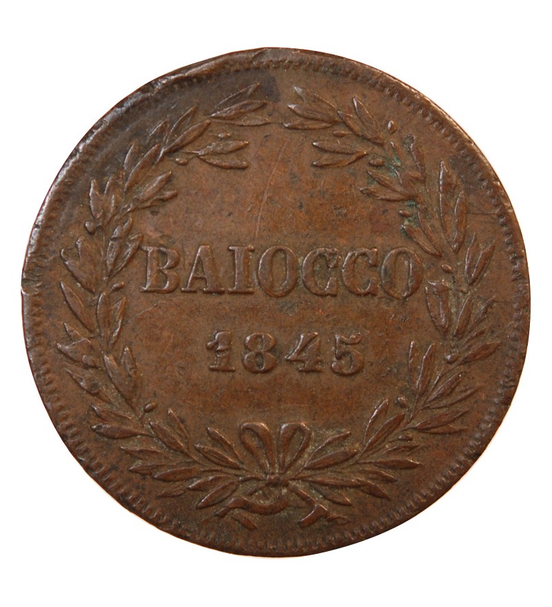 VATICAN, GREGOIRE XVI - BAIOCCO 1845 ROME AN XV