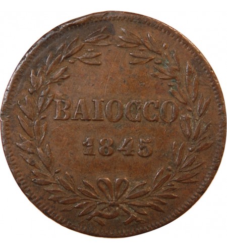 VATICAN, GREGOIRE XVI - BAIOCCO 1845 ROME AN XV