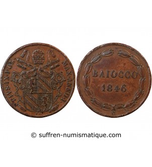 VATICAN, PIE IX - BAIOCCO 1846 ROME AN I