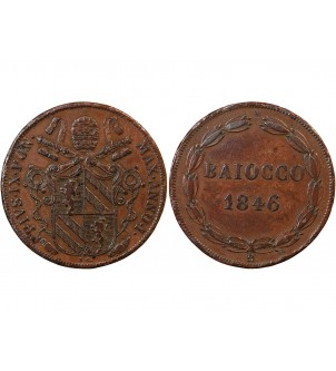 VATICAN, PIE IX - BAIOCCO 1846 ROME AN I 2