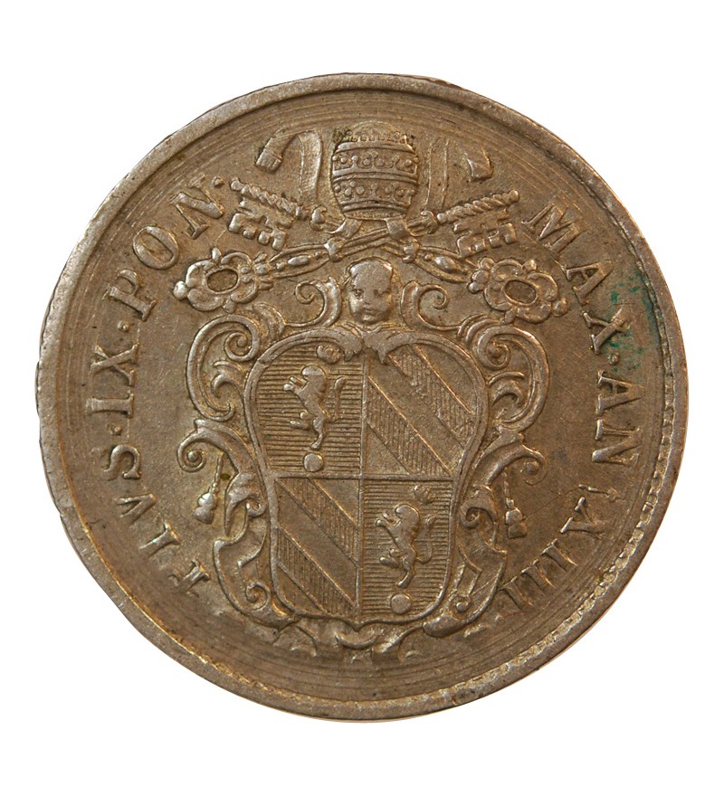 VATICAN, PIE IX - 10 BAIOCCHI 1858 ROME AN XIII