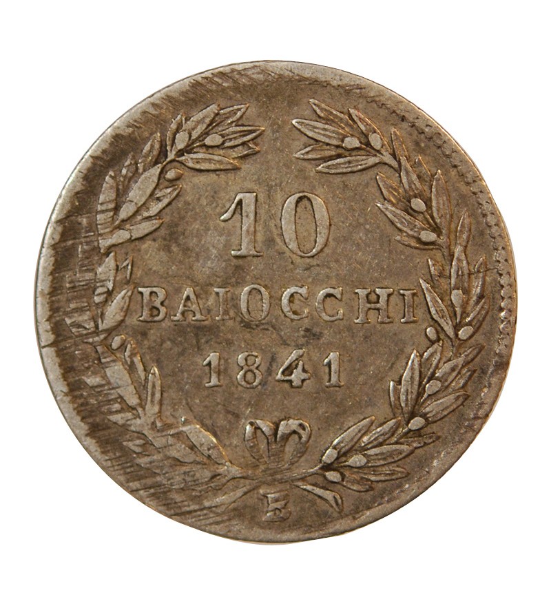 VATICAN, GREGOIRE XVI - 10 BAIOCCHI 1841 BOLOGNE AN XI