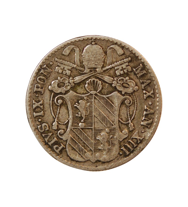 VATICAN, PIE IX - 5 BAIOCCHI 1858 ROME AN XIII