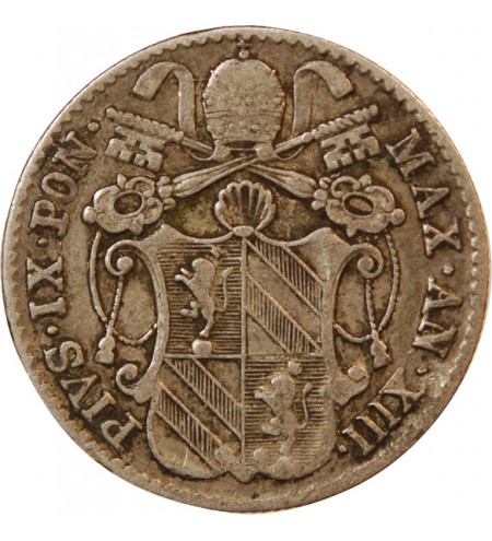 VATICAN, PIE IX - 5 BAIOCCHI 1858 ROME AN XIII