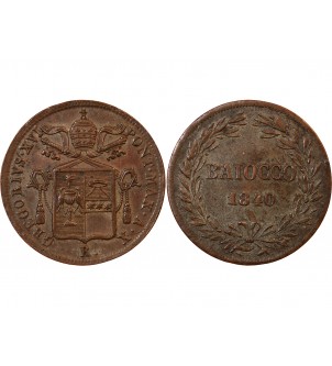 VATICAN, GREGOIRE XVI - BAIOCCO 1840 ROME AN X 2