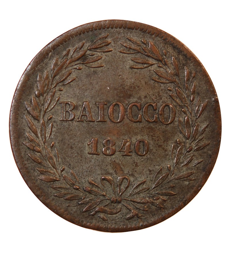 VATICAN, GREGOIRE XVI - BAIOCCO 1840 ROME AN X