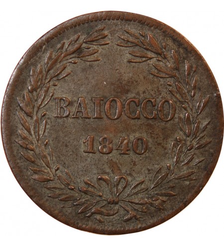 VATICAN, GREGOIRE XVI - BAIOCCO 1840 ROME AN X