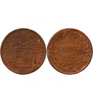 VATICAN, GREGOIRE XVI - BAIOCCO 1837 ROME ou BOLOGNE AN VII 2