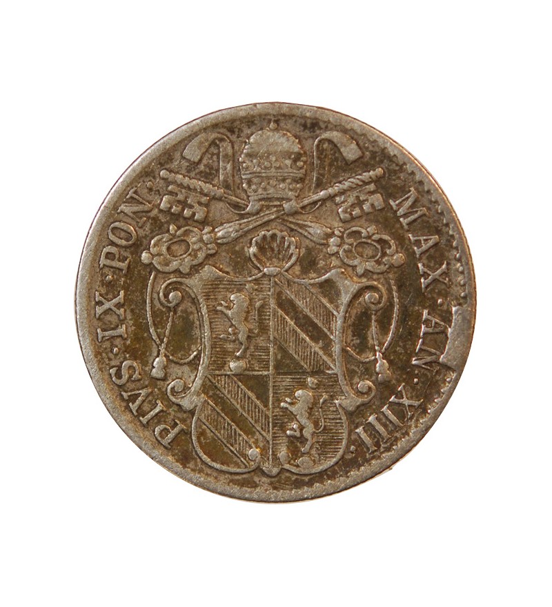 VATICAN, PIE IX - 5 BAIOCCHI 1858 ROME AN XIII
