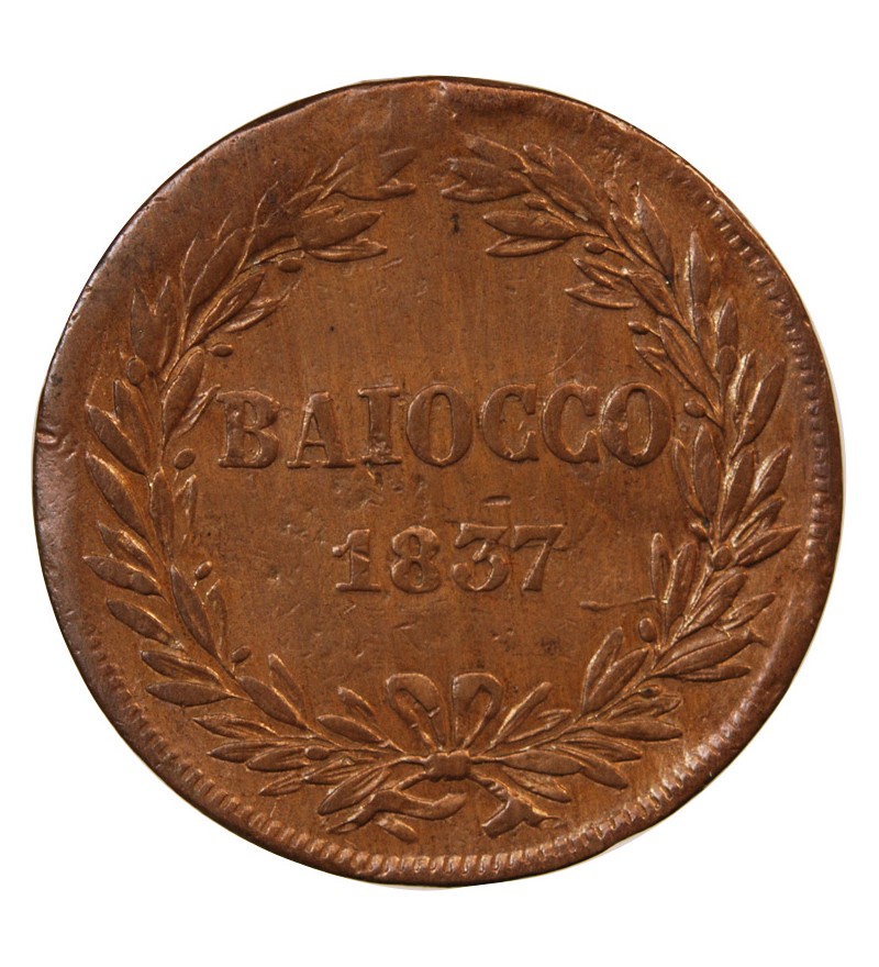 VATICAN, GREGOIRE XVI - BAIOCCO 1837 ROME ou BOLOGNE AN VII