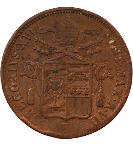 VATICAN, GREGOIRE XVI - BAIOCCO 1837 ROME ou BOLOGNE AN VII