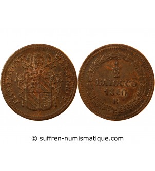 VATICAN, PIE IX - 1/2 BAIOCCO 1850 ROME