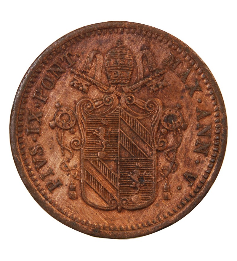 VATICAN, PIE IX - 1/2 BAIOCCO 1851 ROME AN V