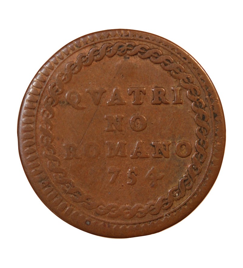 VATICAN, BENOIT XIV - QUATTRINO 1754 AN XV