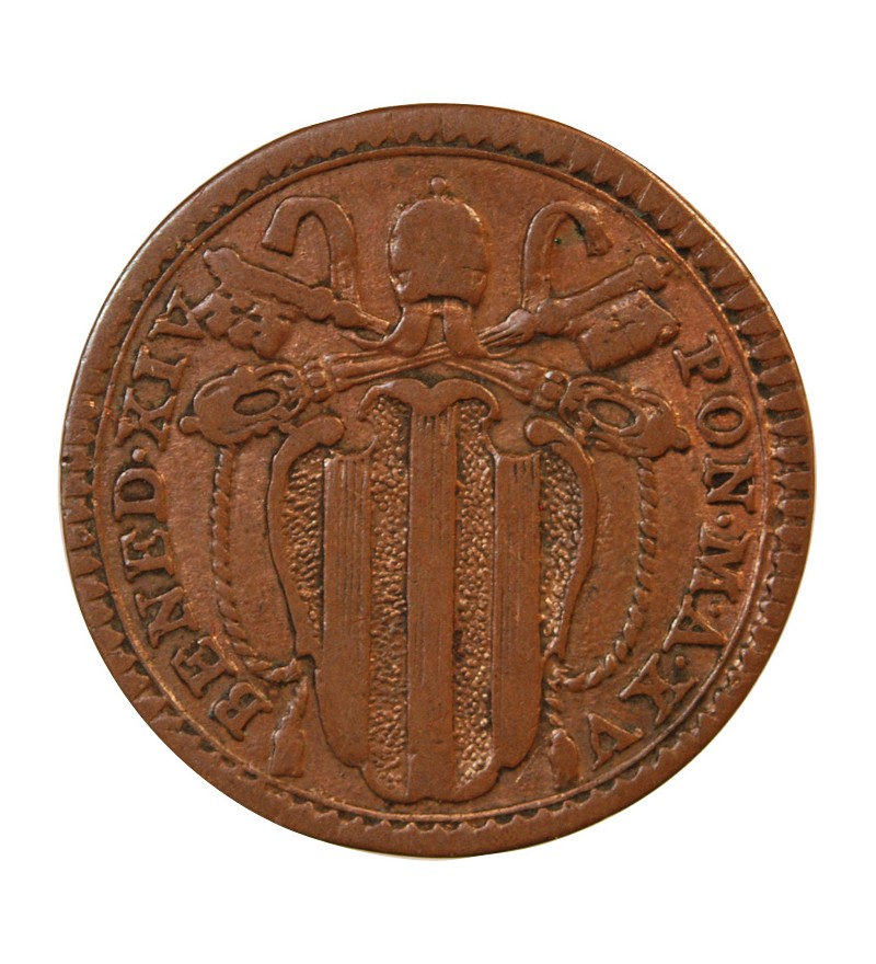 VATICAN, BENOIT XIV - QUATTRINO 1754 AN XV