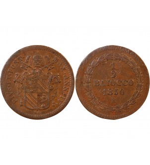 VATICAN, PIE IX - 1/2 BAIOCCO 1850 ROME 2