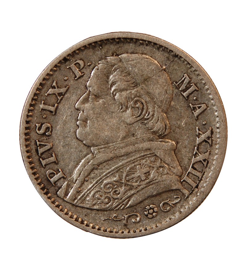 VATICAN, PIE IX - 10 SOLDI 1869 ROME AN XXIII